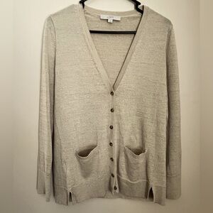 Loft Gold Button Cardigan Medium